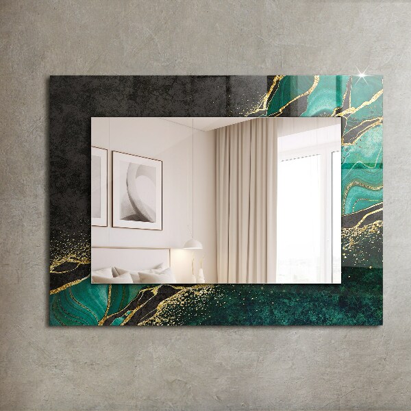 Decorative mirror Green abstract art motifs