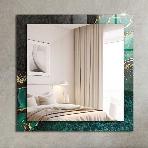 Decorative mirror Green abstract art motifs