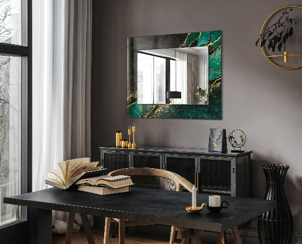 Decorative mirror Green abstract art motifs