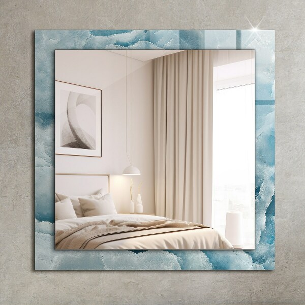 Mirror frame with print Blue marble textures