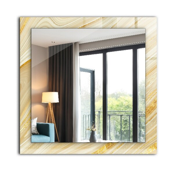 Wall mirror design Abstract yellow stripes