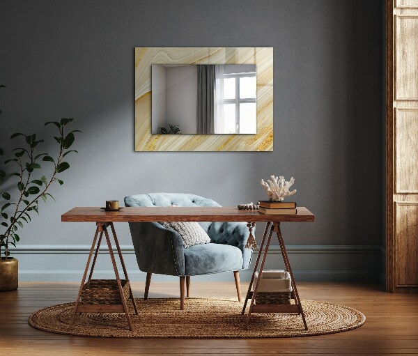 Wall mirror design Abstract yellow stripes