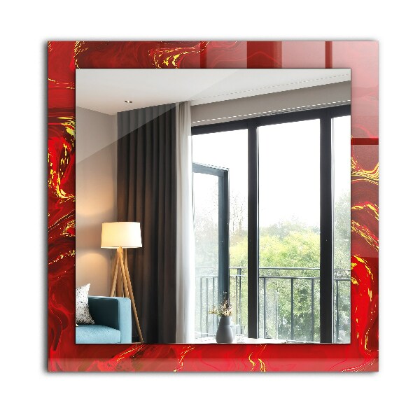 Wall mirror decor Abstract red paint