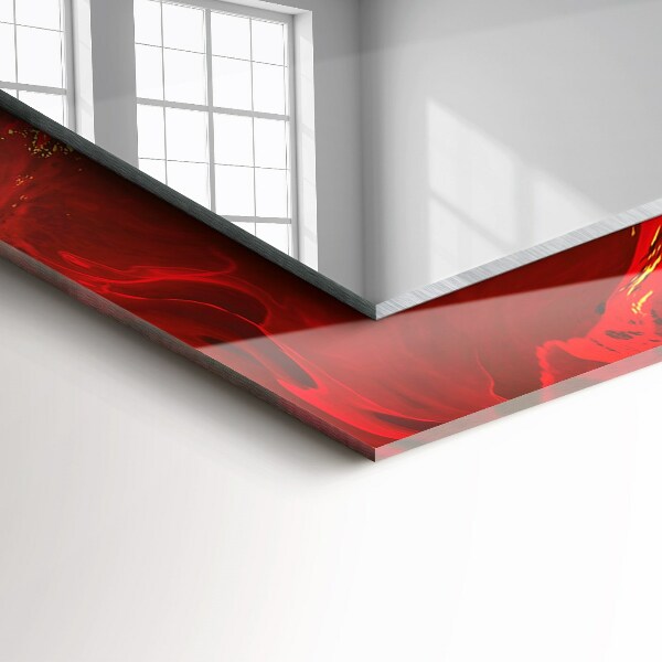 Wall mirror decor Abstract red paint