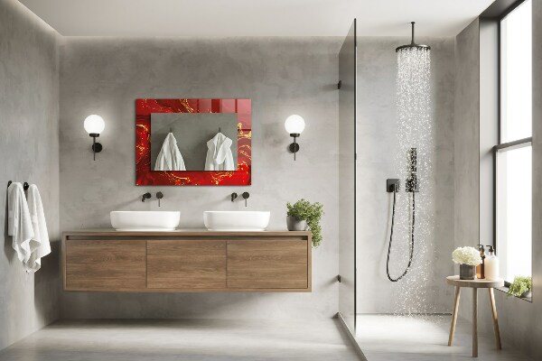 Wall mirror decor Abstract red paint