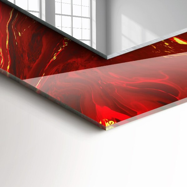 Wall mirror decor Abstract red paint