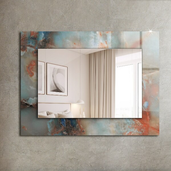 Mirror frame with print Abstract coloured texture