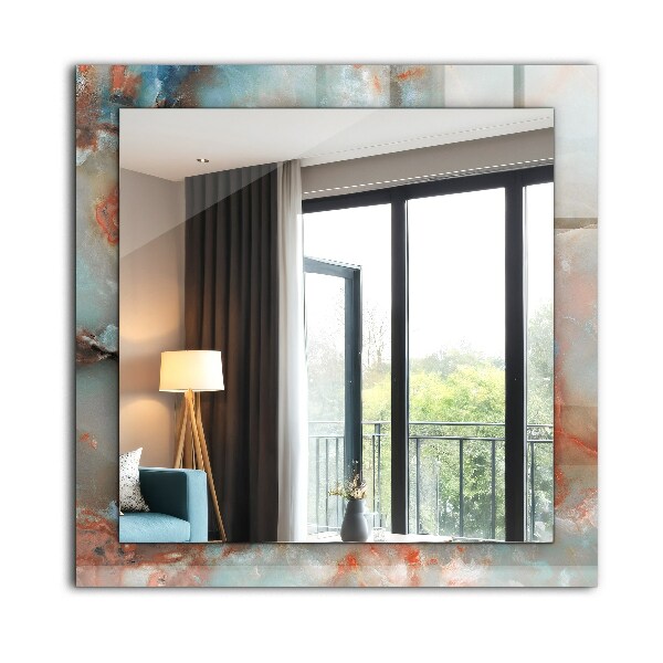 Mirror frame with print Abstract coloured texture