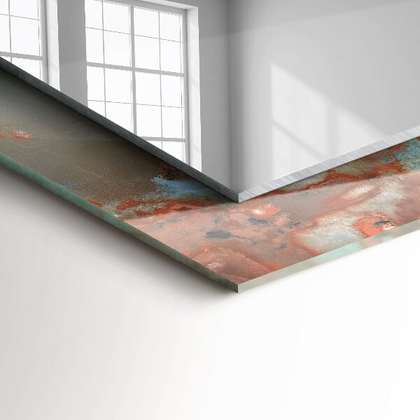 Mirror frame with print Abstract coloured texture