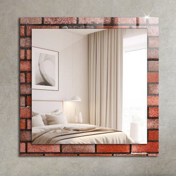 Wall mirror design Red brick wall