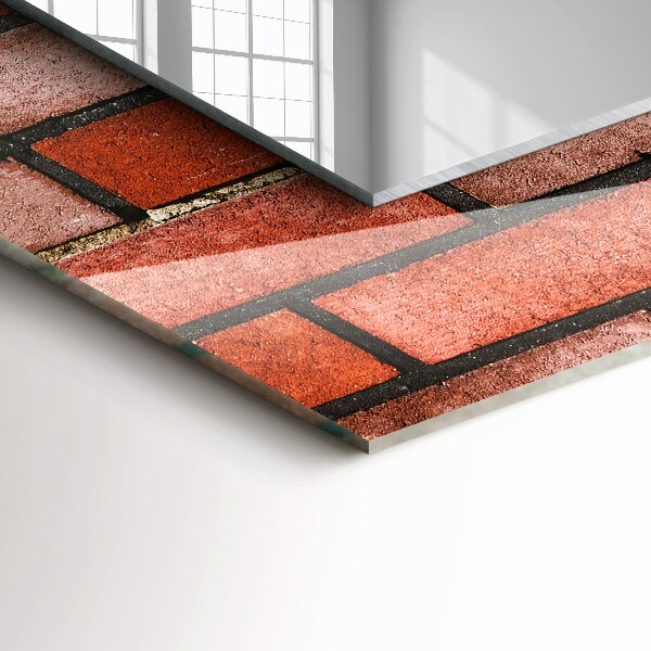 Wall mirror design Red brick wall