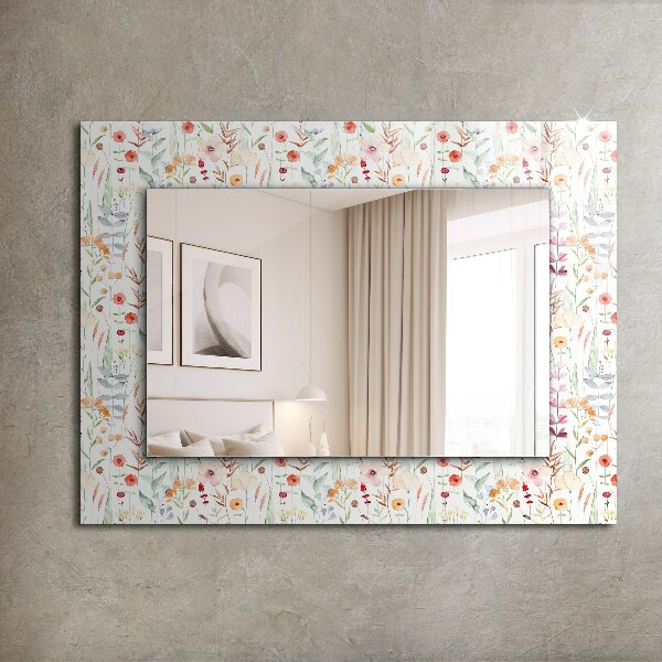 Decorative mirror Flowers with watercolour motifs