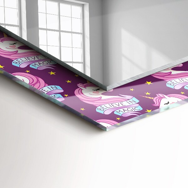 Mirror frame with print Star letters in the shape of a unicorn