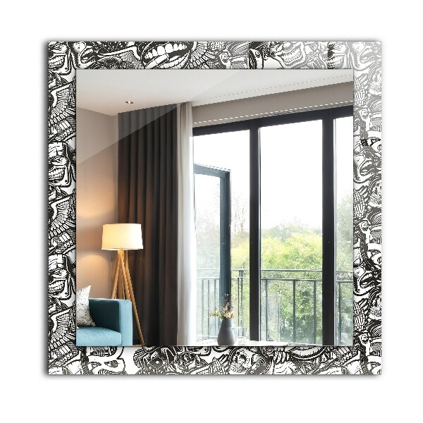 Wall mirror design Black and white patterns