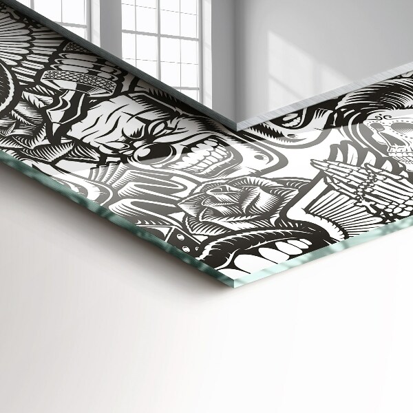 Wall mirror design Black and white patterns