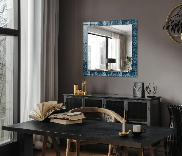 Decorative mirror Blue leaf designs