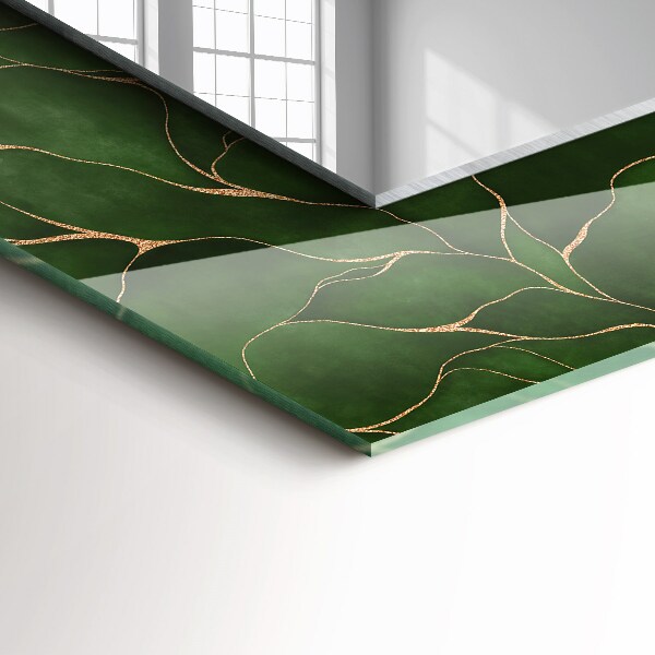 Mirror frame with print Green leaf patterns