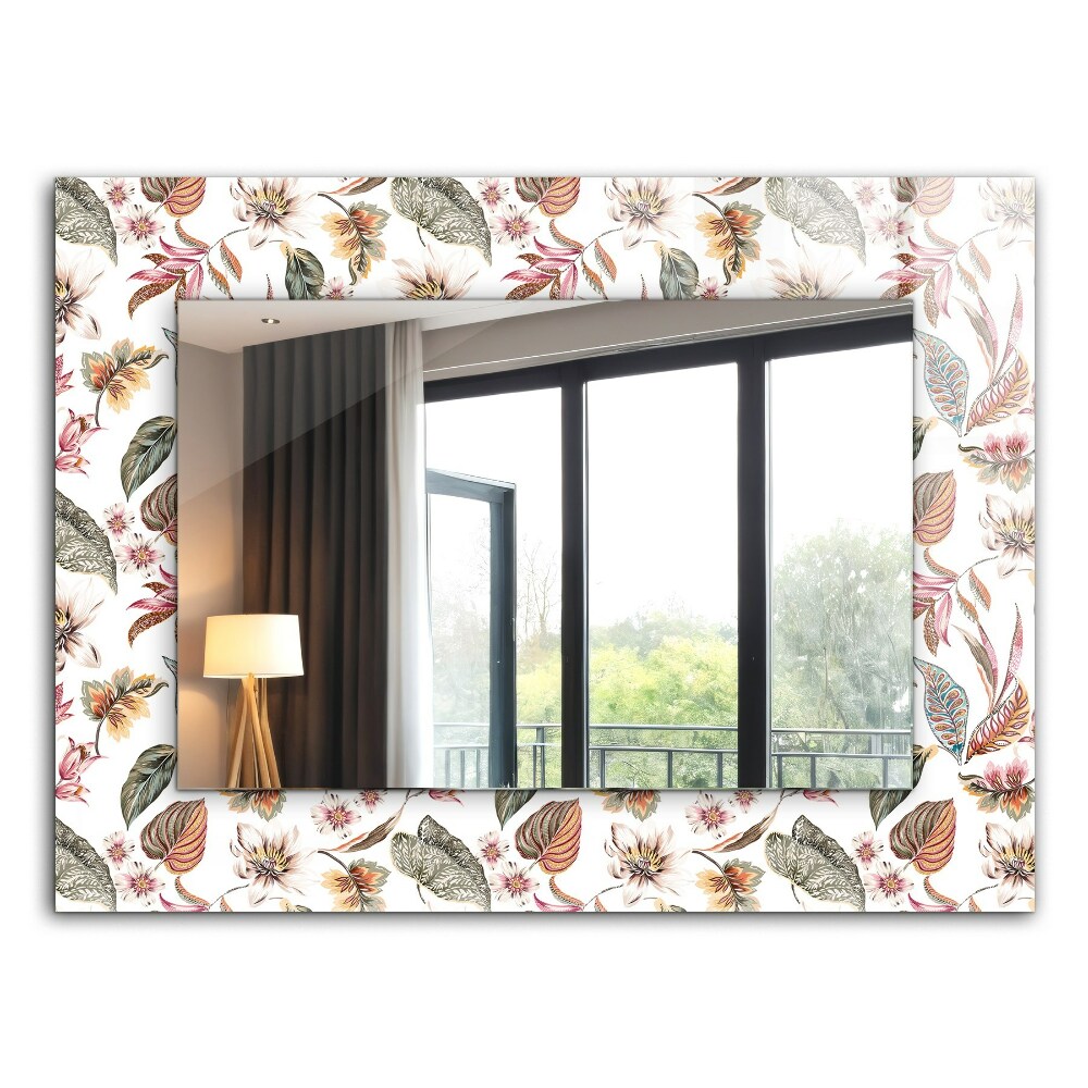 Printed mirror Flowers and leaves