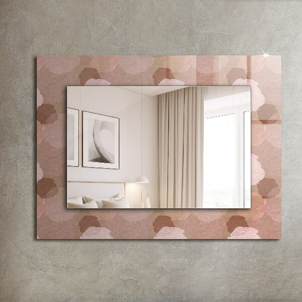 Mirror frame with print Peony flowers
