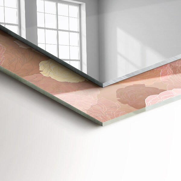 Mirror frame with print Peony flowers