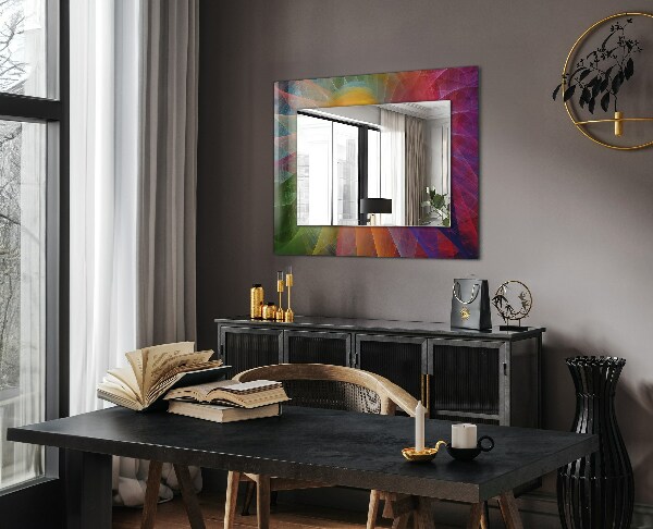 Printed mirror Coloured abstract spiral