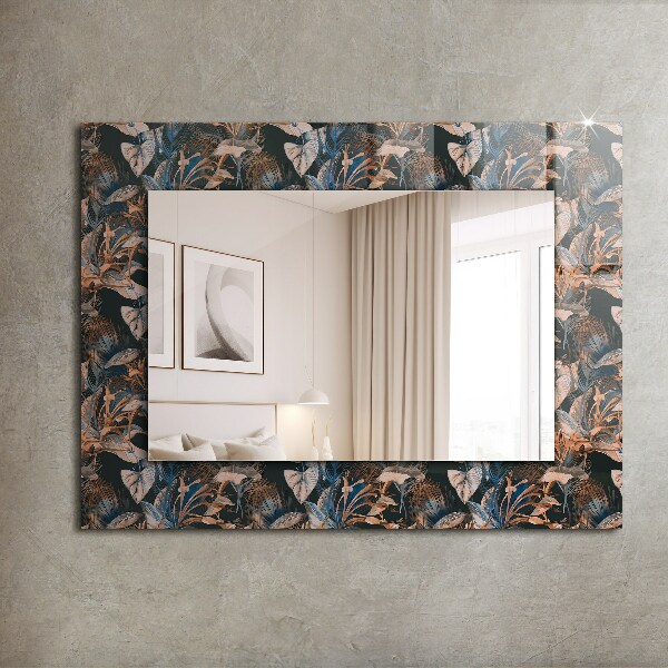 Wall mirror decor Flowers and leaves