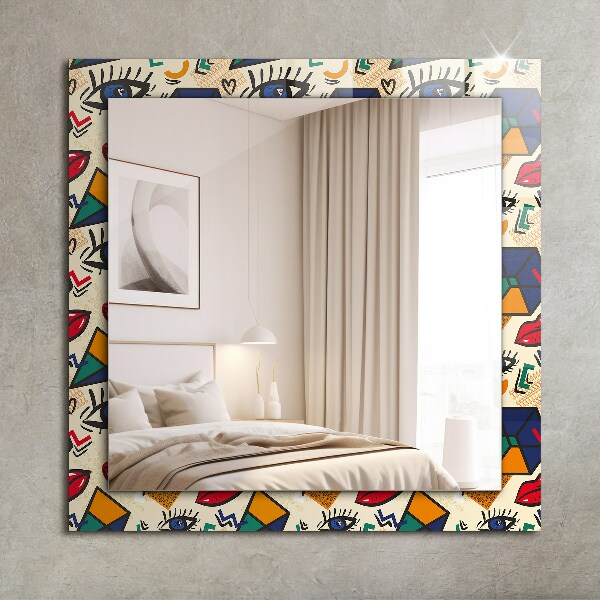 Decorative mirror Eye and mouth shapes