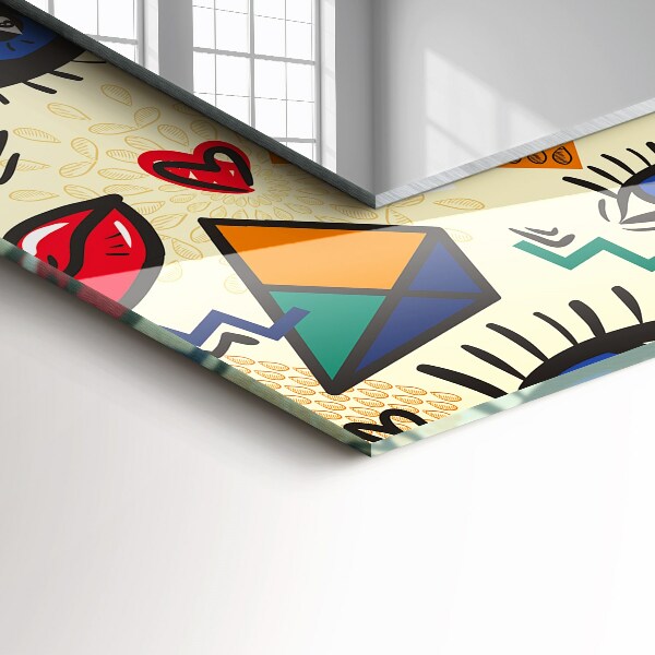 Decorative mirror Eye and mouth shapes