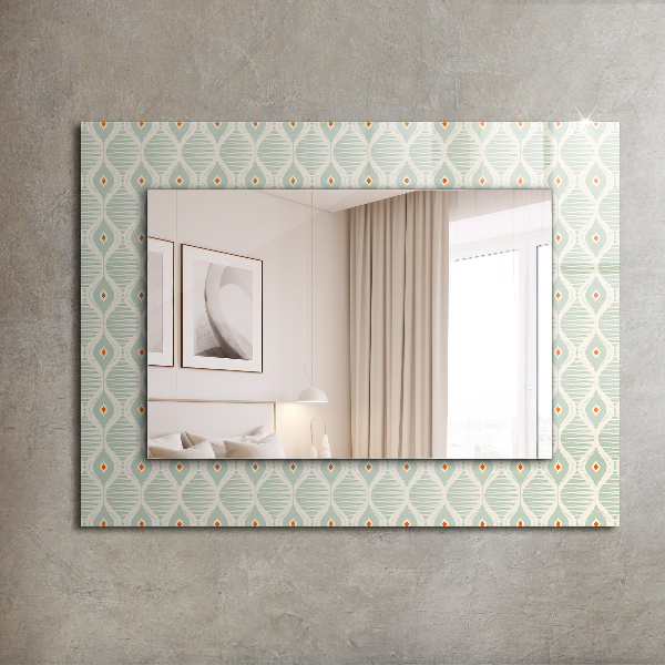 Wall mirror decor Green geometric pattern