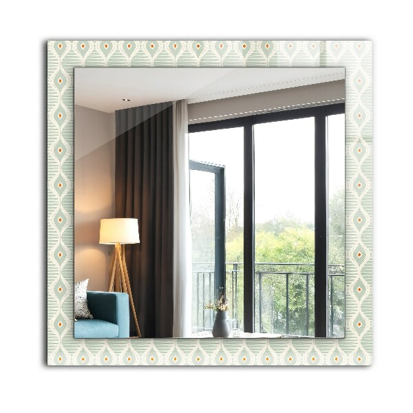 Wall mirror decor Green geometric pattern