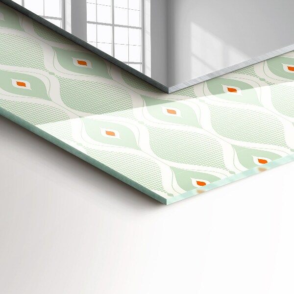 Wall mirror decor Green geometric pattern