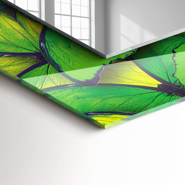 Printed mirror Blue and green butterflies