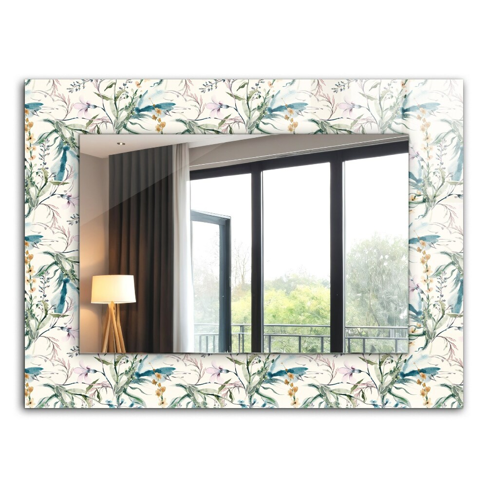 Printed mirror Watercolour floral pattern