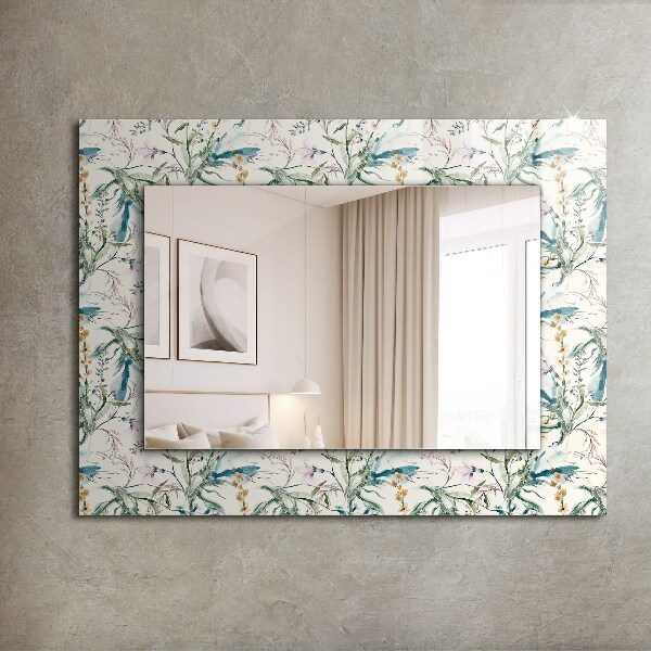 Printed mirror Watercolour floral pattern