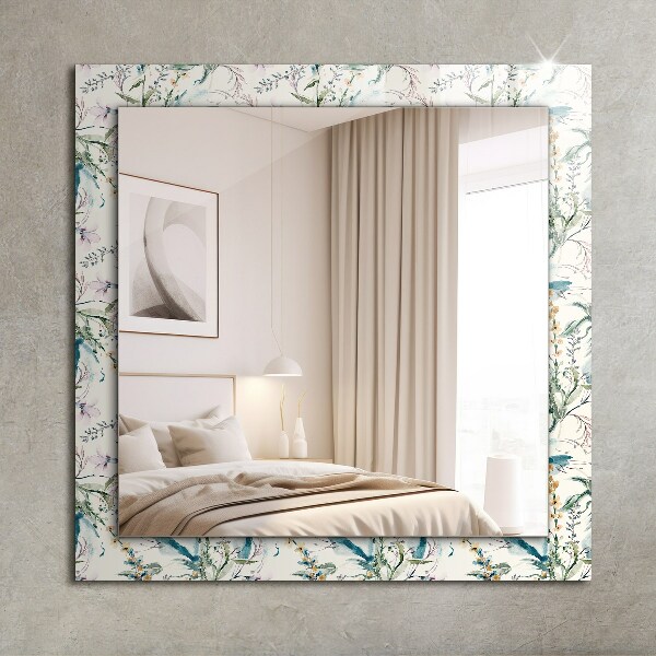 Printed mirror Watercolour floral pattern