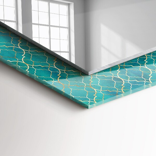Wall mirror design Green geometric pattern
