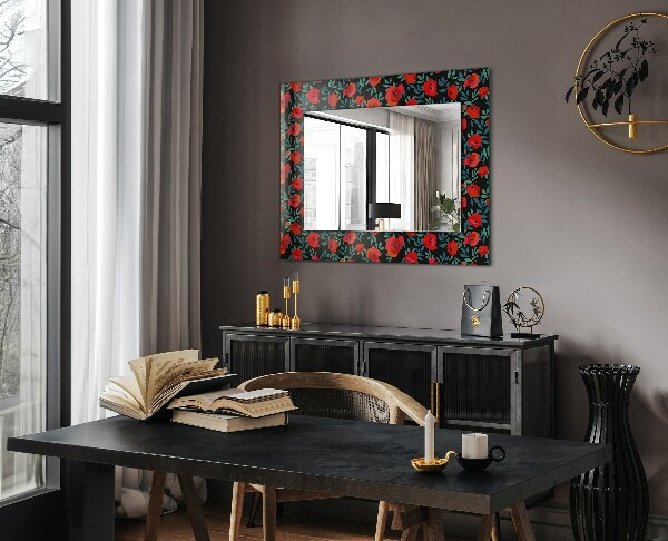 Wall mirror decor Poppy flowers
