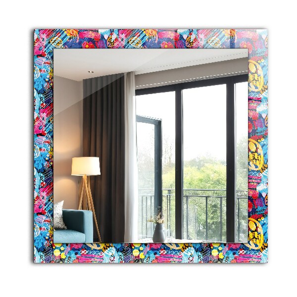 Wall mirror design Colourful abstract motif