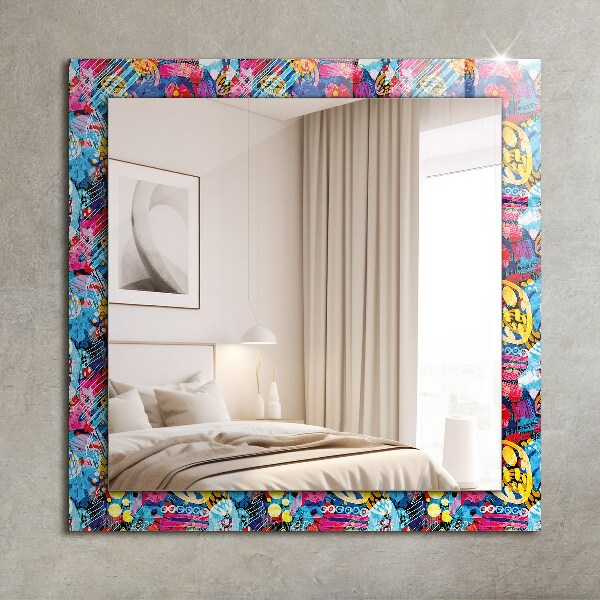 Wall mirror design Colourful abstract motif