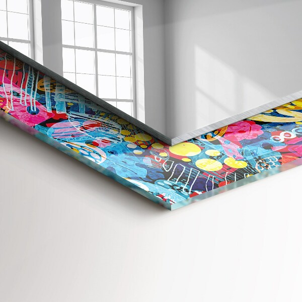 Wall mirror design Colourful abstract motif