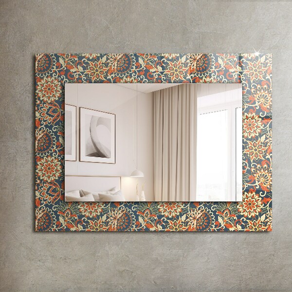 Wall mirror decor Floral pattern on background