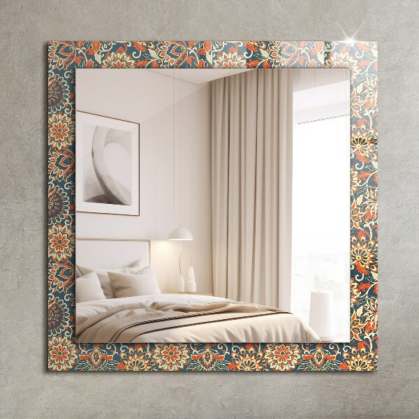 Wall mirror decor Floral pattern on background