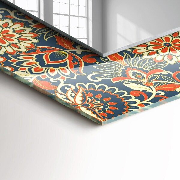 Wall mirror decor Floral pattern on background
