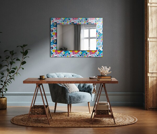 Wall mirror design Colourful abstract motifs