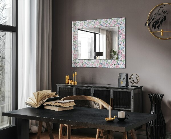 Wall mirror decor Fabric flower pattern