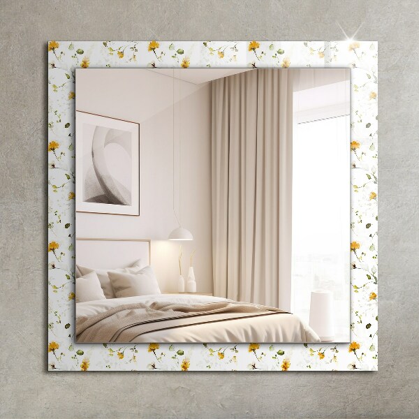 Mirror frame with print Leaf flower design