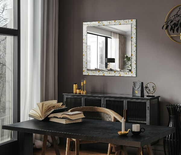 Mirror frame with print Leaf flower design