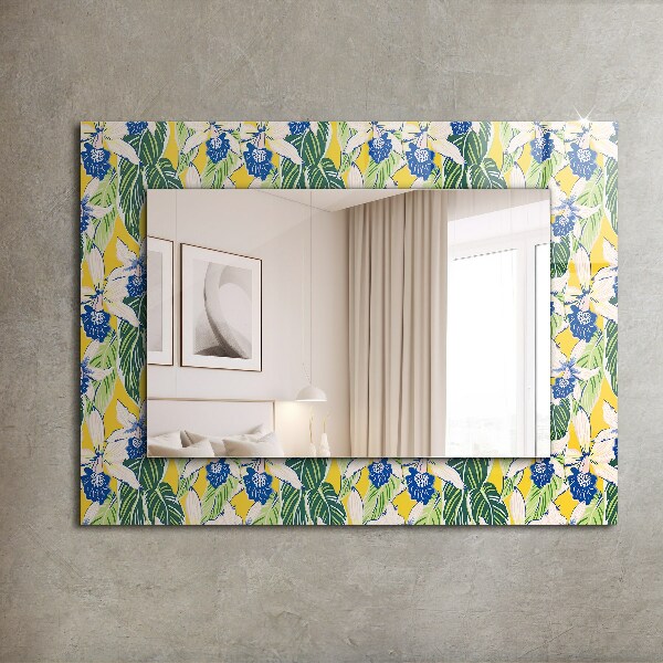 Wall mirror design Flowers and leaves
