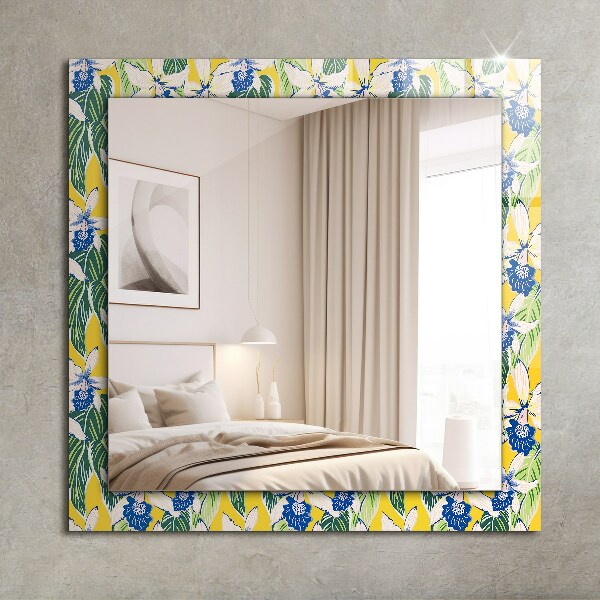 Wall mirror design Flowers and leaves