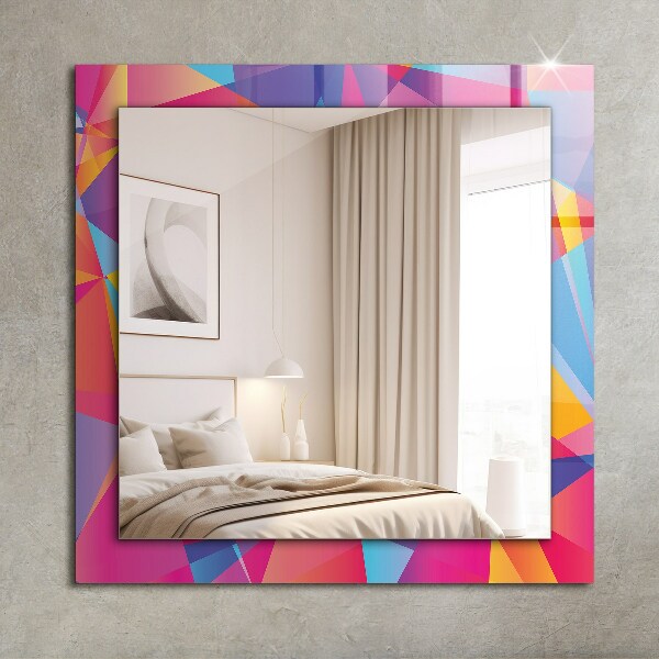 Decorative mirror Coloured geometric motifs